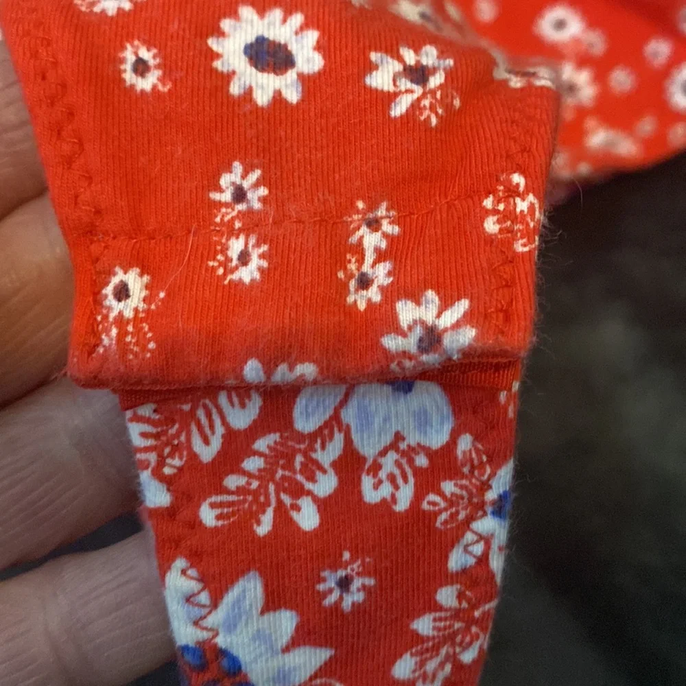 Free People Red Floral Print Body Suit - Small - Picture 6 of 9